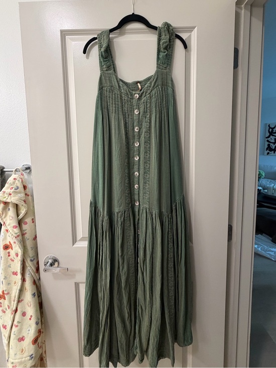 Free People Dresses & Skirts - Free People Sage Green Button-Front Maxi Dress